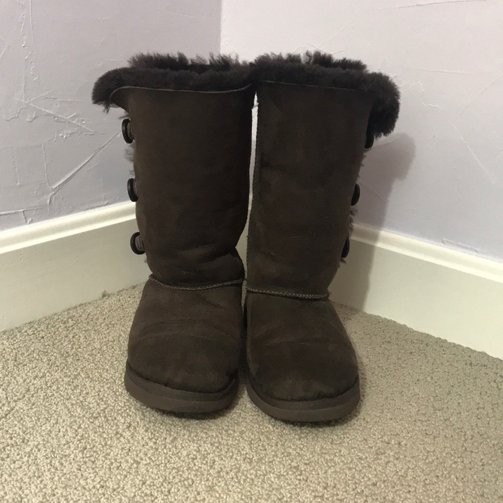 Ugg Triple Button Chocolate Brown Boot - image 3